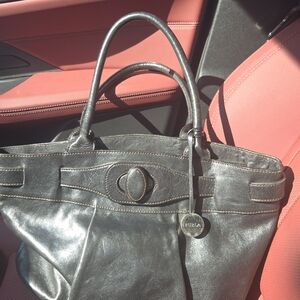 Furla Shimmering Charcoal Tote Bag